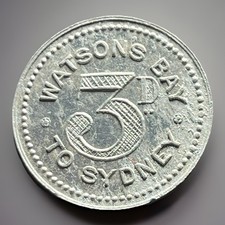 C 1910 Watsons Bay Ferry Token 3D Australian Token Coin Watson Bay To Sydney