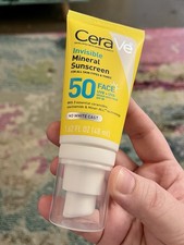 CeraVe Invisible Mineral Sunscreen SPF 50 Face 1.62 oz No White Cast