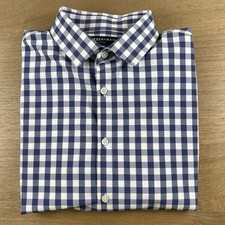 Mizzen Main Leeward Shirt Men  s Large L Gingham Check Trim Fit Dress Preppy