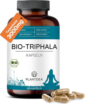 Bio Triphala Kapseln 180 Stück 3000 mg Hochdosiert,Vegan & Laborgeprüft Ohne Zus