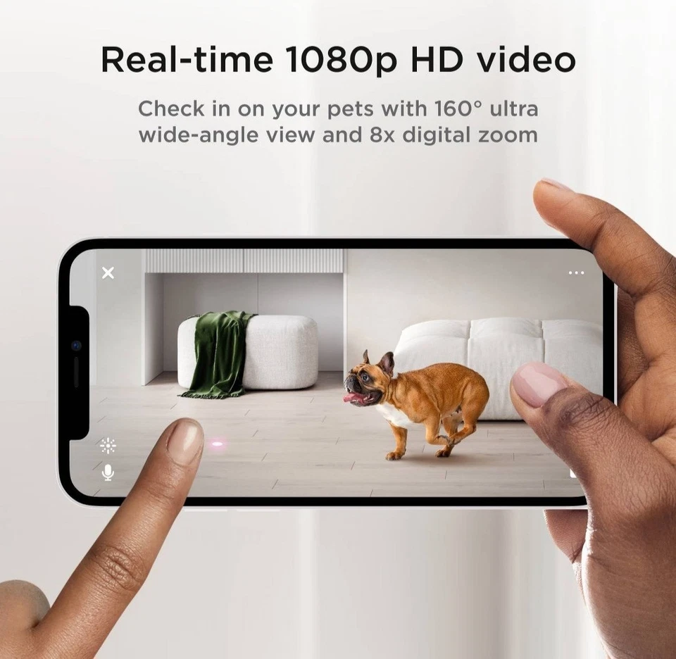 Cámara para mascotas Petcube Play 2 Wi-Fi con juguete láser para gatos y perros: cámara interior Foto 3 de 4