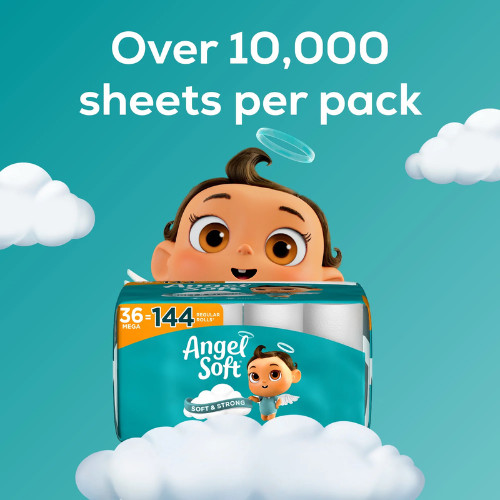 New- Angel Soft 2-Ply Toilet Paper, 36 Mega Rolls