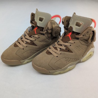 Travis Scott Nike Air Jordan 6 Retro Cactus Jack Mens Size 8 British Khaki GLOWS