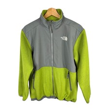 The North Face Boys size XL Denali Polartec Full Zip Up Fleece Jacket Green Gray