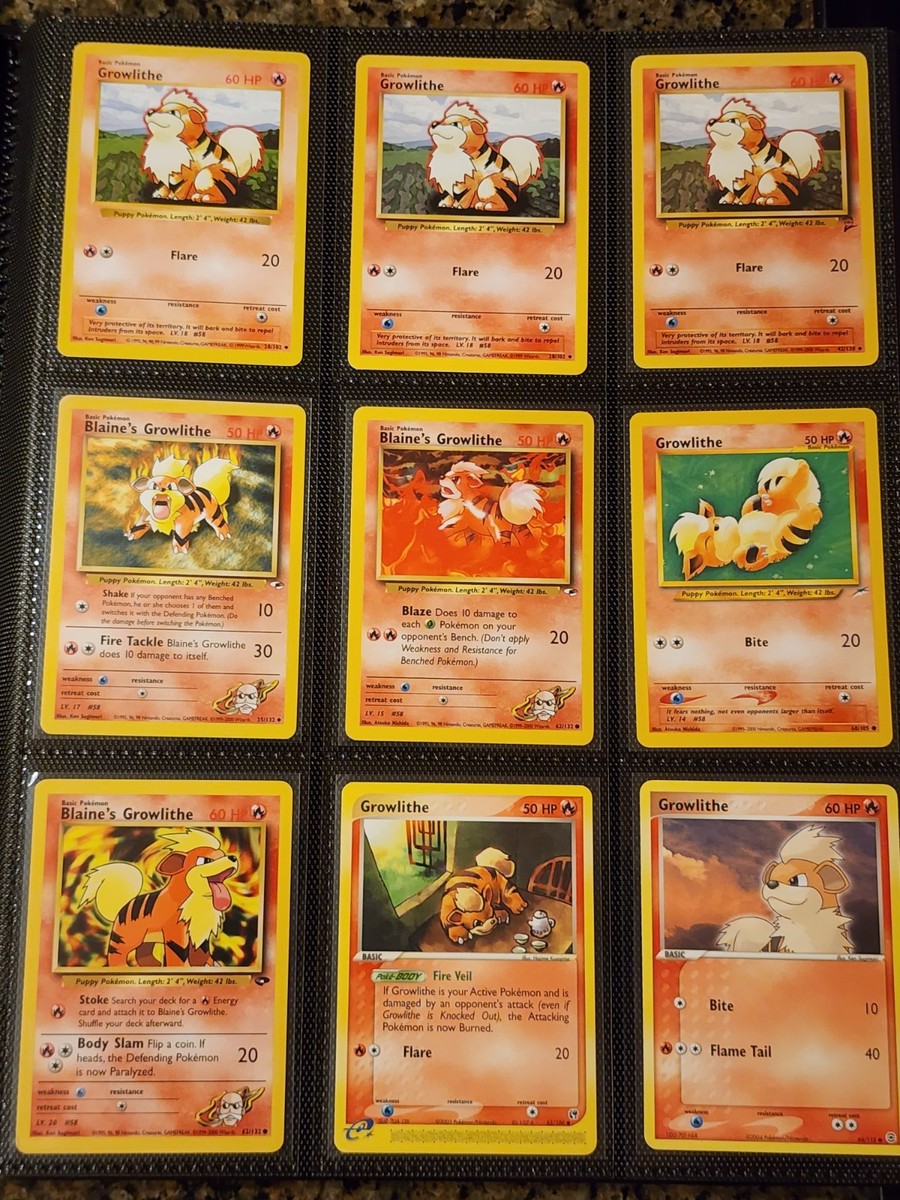 Growlithe Arcanine Pokemon Card Lot - WOTC & EX to Modern