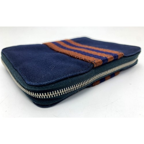 Hermes Navy Fool Two Perth PM Wallet Compact Purse Used MARJ-0 - Picture 3 of 10
