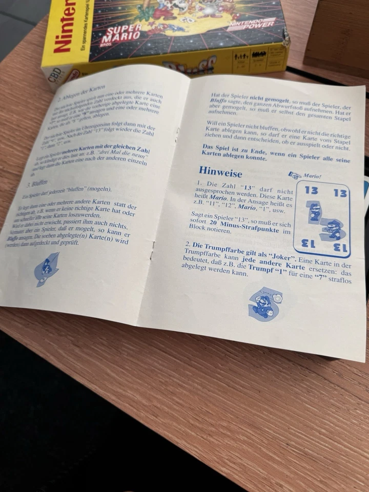 Nintendo Super Bluff – Super Mario Bros Kartenspiel (1992) – selten, vollständig - Bild 3 von 4