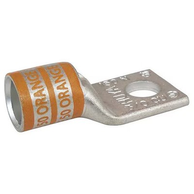 One-Hole Compression Lug, 3/0 Awg Max, 3/8 In Stud, Short Barrel, Copper,