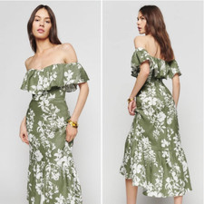 Reformation Baela Floral Midi Dress in Willow 2 NWT