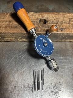 Vintage Craftsman Model Maker Eggbeater Hand Drill w/ Bits Manual Tool