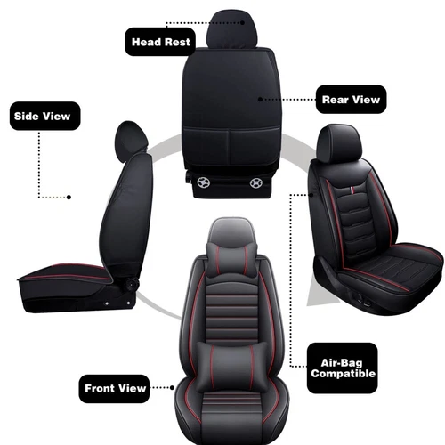 For Lexus Car Seat Cover Protectors Waterproof Leather Front Rear Seat Cushion - Bild 9 von 28
