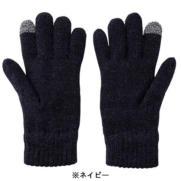 PEANUTS Snoopy Smartphone compatible gloves checkered pattern Navy