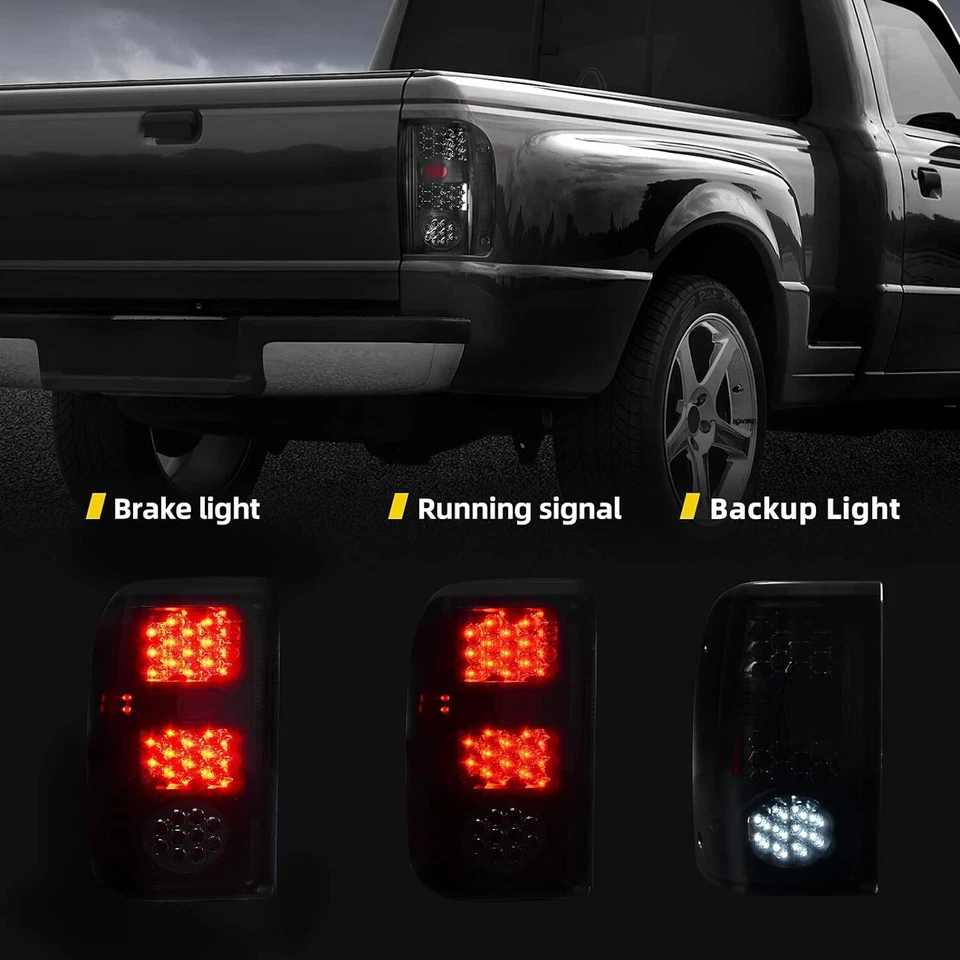 Luces traseras LED para Ford Ranger 1993-1997 repuesto luces traseras negras humo Foto 4 de 4
