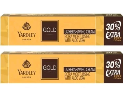 2X 91g YARDLEY LONDON GOLD LEDER RASIERCREME EXTRA FEUCHTIGKEITSSPENDEND MIT ALOEVERA