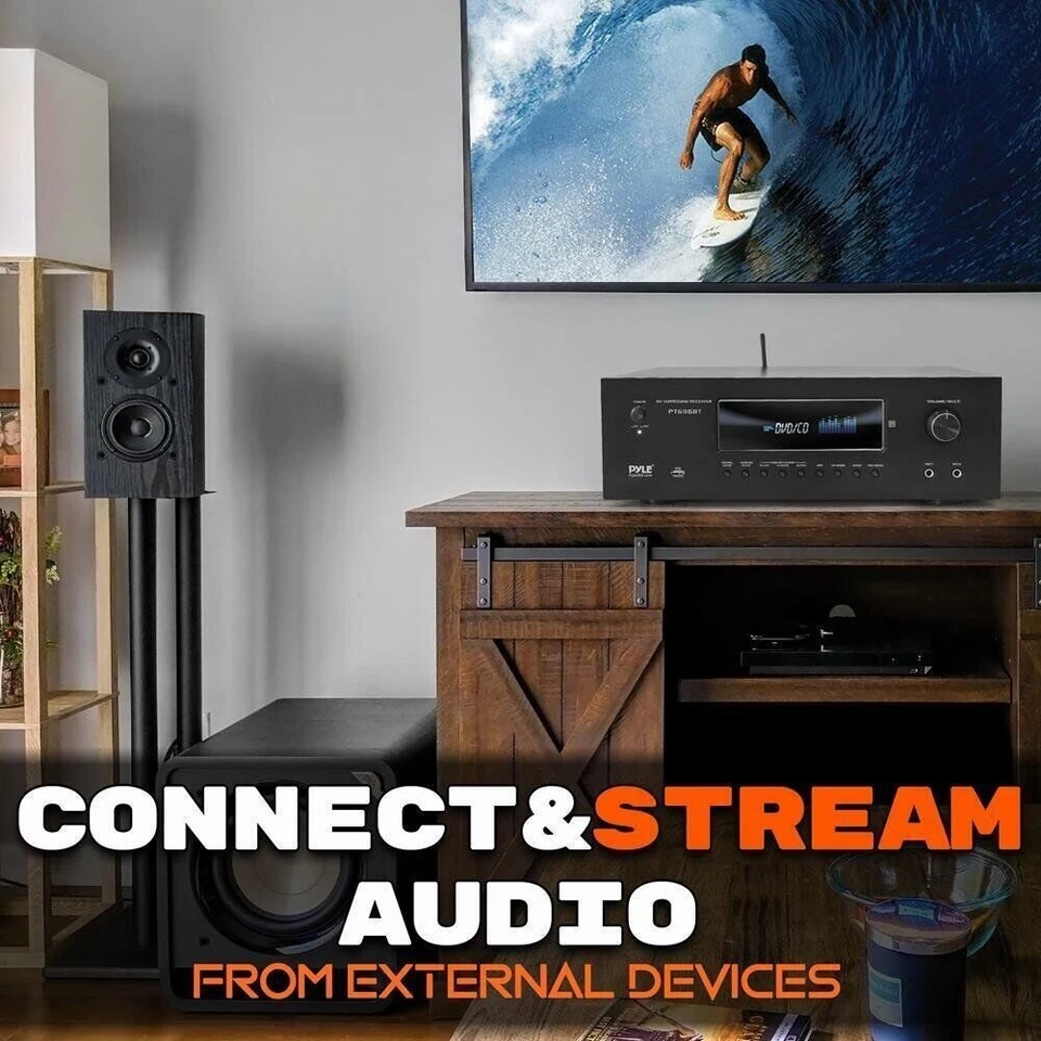 Pyle BT Streaming Home Theater Receiver - 5.2-Ch Surround Sound Stereo System - Image 4 of 4