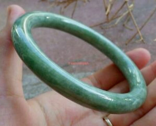 Bracciale 59-60mm 20pz Verde Myanmar 100% Naturale Giada Guizhou Certificato - Foto 3 di 6