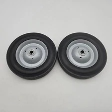 Solid Rubber Tire Steel Wheels 8 x 1.75 Hand Truck Wheel Barrow 1/2 Hub Hole 2PK
