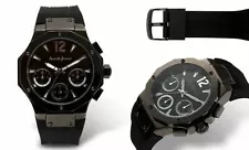 NEW Auguste Jaccard 14039 Men Essex Chronograph Series Black Silicone Nice Watch