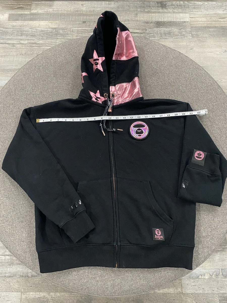 A Bathing Ape BAPE Black Pink Zip Up Hoodie Size XS Youth eBay