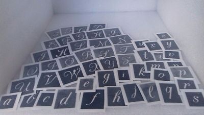 40x Riesen Kleinbuchstaben & Großbuchstaben Schablone (Mix) zum Ätzen von Glasalphabet