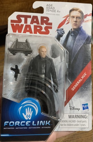 Figura Action Star Wars General Hux Force Link 9,5 Cm Con 2 Accessori - Giocattolo Ispirato Al Film, Da Collezione, Hasbro