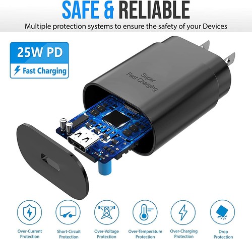 25W USB-C Super Fast Charging Power Adapter PD Type C Charger Block For Samsung - Picture 4 of 12