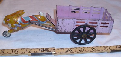 MARX EASTER RABBIT AND CART TIN TOY 1930s | eBay