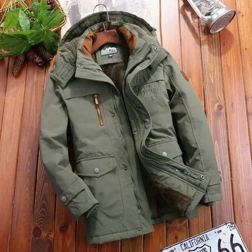 NEW Winter Parka Men Windbreaker Fleece Thick Warm Fur Coats Mal - Picture 6 of 27