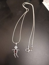  June BIRTHSTONE  BABY BOY Chain/ Pendant 925 Sterling Silver NICE 15