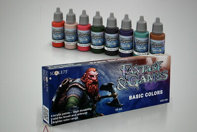 scale 75  FANTASY & GAMES BASIC COLORS PAINT SET   STOCK #   SSE-078
