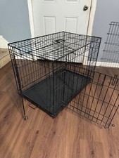 dog crate medium, top paw, metal folding 2 door with divider