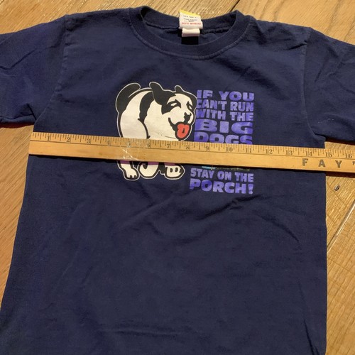 Vintage Big Dogs T-Shirt Size 7 Youth Made In The USA Navy Blue - Picture 5 of 6