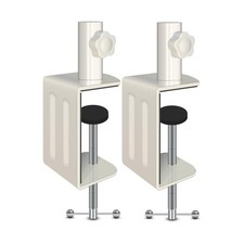 2 Pack Heavy Duty Metal C-Clamp with 1/2 Top Hole  Adjustable White Micropho...