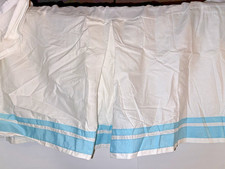 Pottery Barn Kids Aqua Blue/Ribbon Nursery Crib Baby Bed Skirt