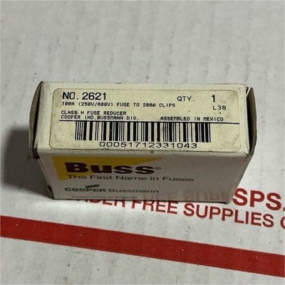 Cooper Bussmann Class H Fuse Reducer 2621 100A 250/600V Beige