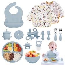 Silicone Baby Feeding Set, 14 Pcs Baby Led Weaning Supplies, Baby Spoons Fo...