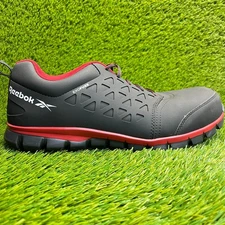 Reebok Sublite Cushion Mens Size 12 Black Red Composite Toe Safety Work Shoes
