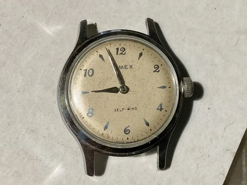 Vintage Early  Timex Marlin Self-Wind Automatic  Champagne Dial Watch /  runs
