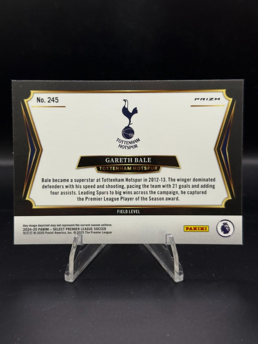 スポーツ選手 PANINI SELECT GARETH BALE 2023-24 Select La Liga GARETH BALE BLACK Prizm Auto 1/1 ONE