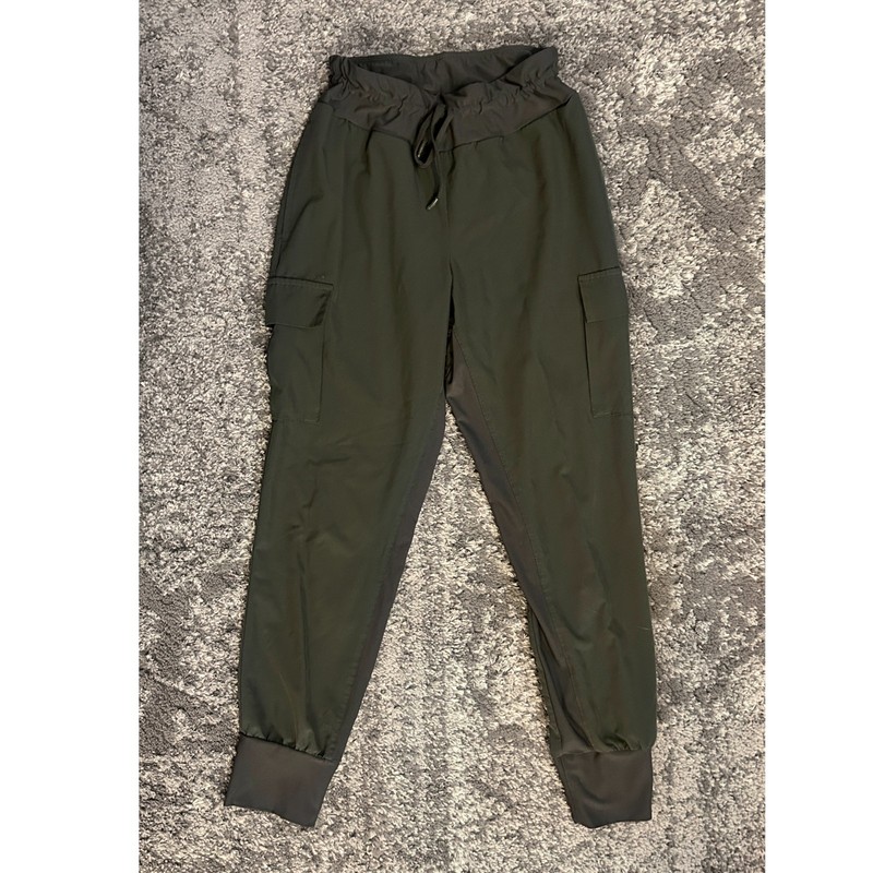 Mondetta Women’s Khaki Cargo Jogger Pants Drawstring Elastic Waist Size Small S