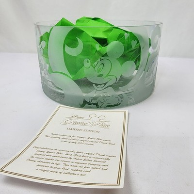 Disney Dansk Grand Plan Limited Edition (500) Etched Crystal Bowl 9'' x 5'' New