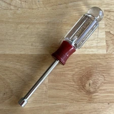 Craftsman 1/4" Nutdriver 6 Point Red Clear Handle H Series 41971 USA