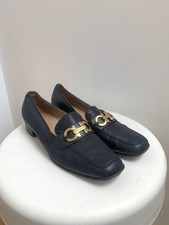Salvatore Ferragamo Gancini Loafer Navy Leder...