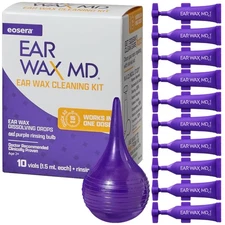eosera Ear Wax MD Cleaning Kit - Fast-Acting Ear Wax Removal Drops & Rinse Bu...
