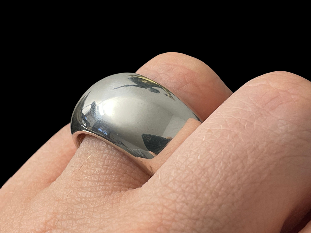 Solid Wide Silver Ring Simple Elegant Domed Domed… - image 11