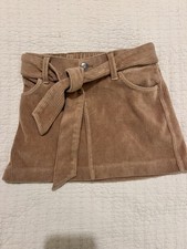 Abercrombie Fitch Kids Girls Corduroy Mini Belted Skirt Skort Brown Size 5/6
