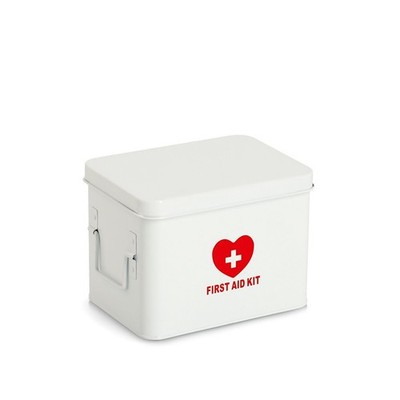 ZELLER 19244 Medizinbox FIRST AID KIT Metall weiß - 22 x 16 x 16 cm / Arzneim...
