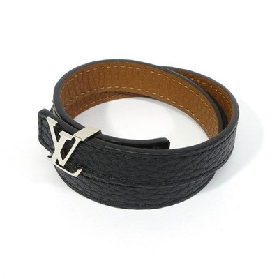 Louis Vuitton M6018E Brass LV Double Wrap Reversible Bracelet