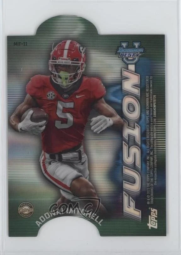 2023 Bowman U Mirror Image Fusion Brock Bowers Adonai Mitchell #MIF-11 - Image 2 of 2