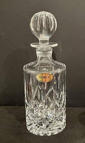 Vintage Block 24% Bleikristall Dekanter Schnapsflasche NEU, 10"